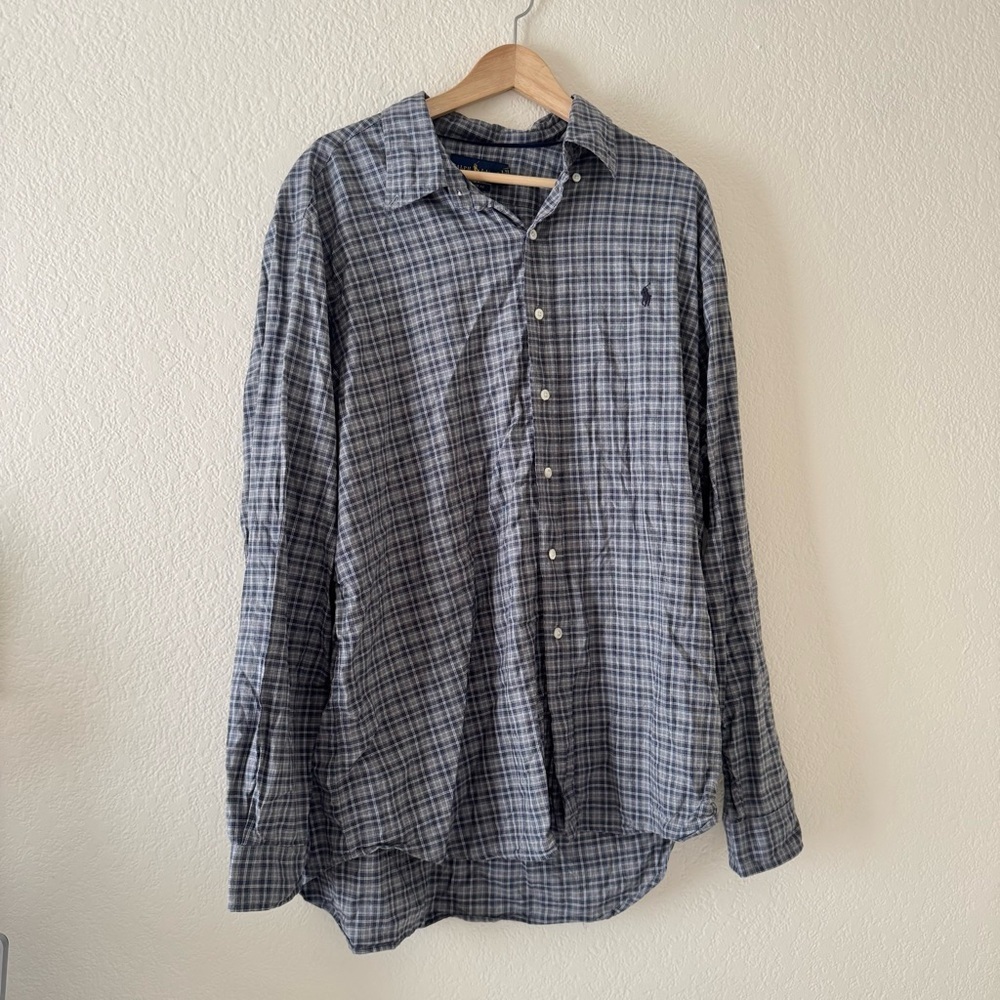 Ralph Lauren plaid button down shirt